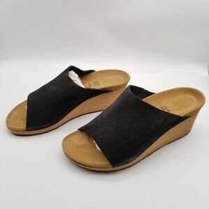 Birkenstock Papillio Women Namica Sandals 10 Black Suede Wedge Shoes